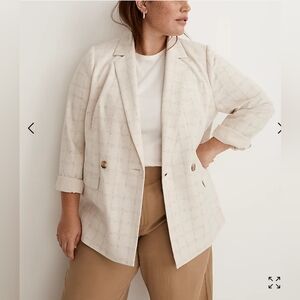 New Madewell 2x Plus Caldwell Double-Breasted Blazer in Ghent Plaid